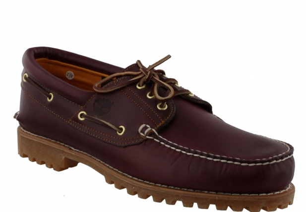 TIMBERLAND AUTHENTIC 3-EYE BOAT SHOE FOR MEN IN BURGUNDY 50009